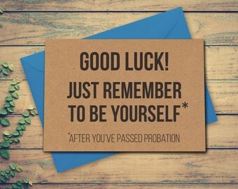 New Job Card Funny New Job Card Card for a New Job Good Luck Card Good Luck in a New Job Card Funny Greeting Card Funny Card for Leaving