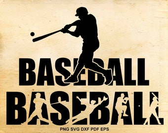 Baseball svg files, Baseball silhouette clipart, Baseball svg, Shirt design, Iron on designs, Cut files for Cricut, Files for Silhouette