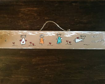 Unique piece. Painting on reclaimed wood.