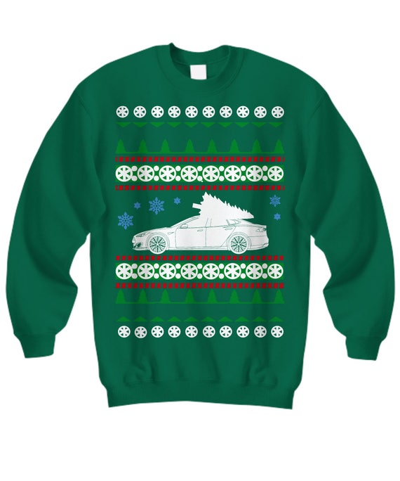 Tesla Model S Ugly Christmas Sweater Sweatshirt holidays