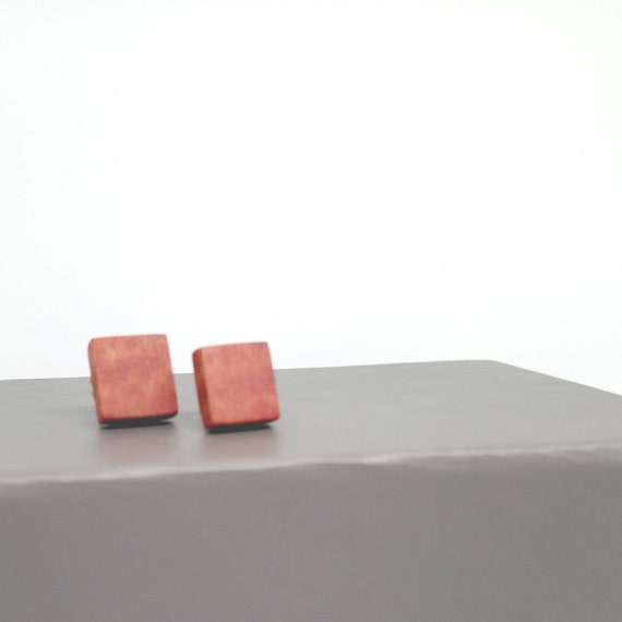 Pink ivory Stud Earrings in Sterling Silver- handcrafted jewellery by Crickhollow Crafts - bespoke by nature
