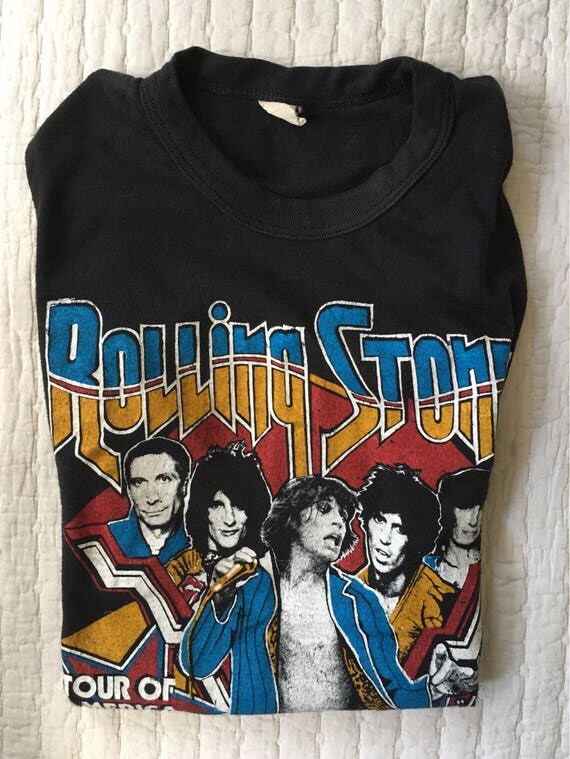 RARE Vintage 70s Rolling Stones Tour of America 1978 T Shirt