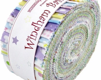 Basic Pastels 2.5" Strips by Windham Fabrics, Winham Basic Pastels, Precuts, Jelly Roll Fabric, 100% Cotton, Quilting