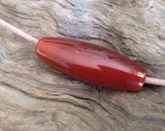 Hand Carved Carnelian Bead.