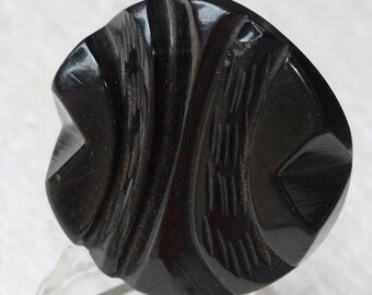 Large Black Bakelite Button