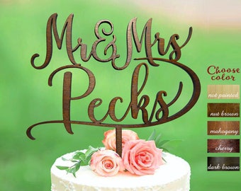 Wedding Cake Topper Personalized Surname Rustic Wedding Cake Topper Personalized Surname Rustic
