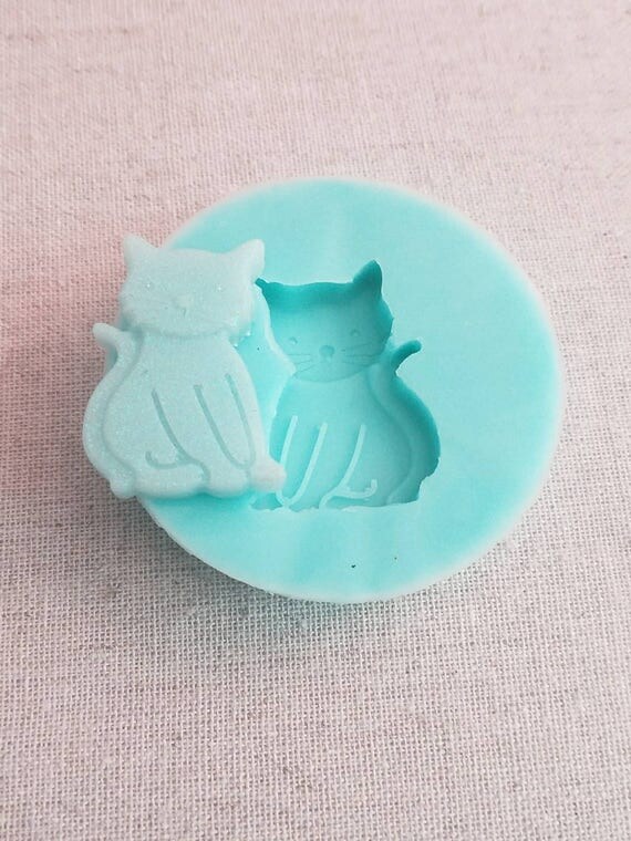 Kitty cat small mold resin mold clay mold polymer clay
