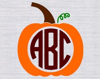 Fall Pumpkin Monogram Frame SVG, Fall monogram SVG, Fall svg, Pumpkin svg, thanksgiving, svg files for silhouette or cricut, dxf, eps files