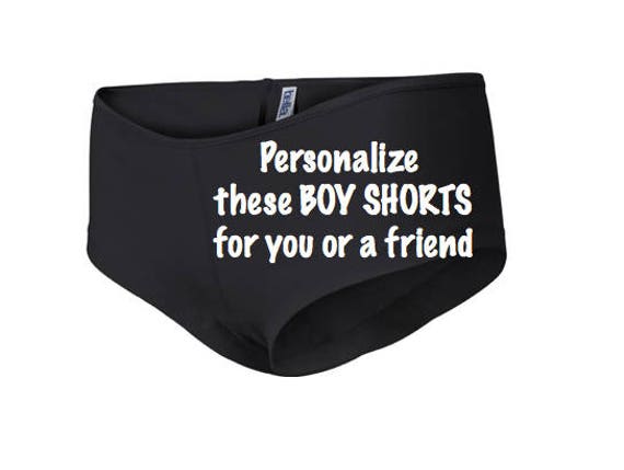 Personalize these black Boy Shorts for you or a friend * FAST SHIPPING * Custom bachelorette gift for her