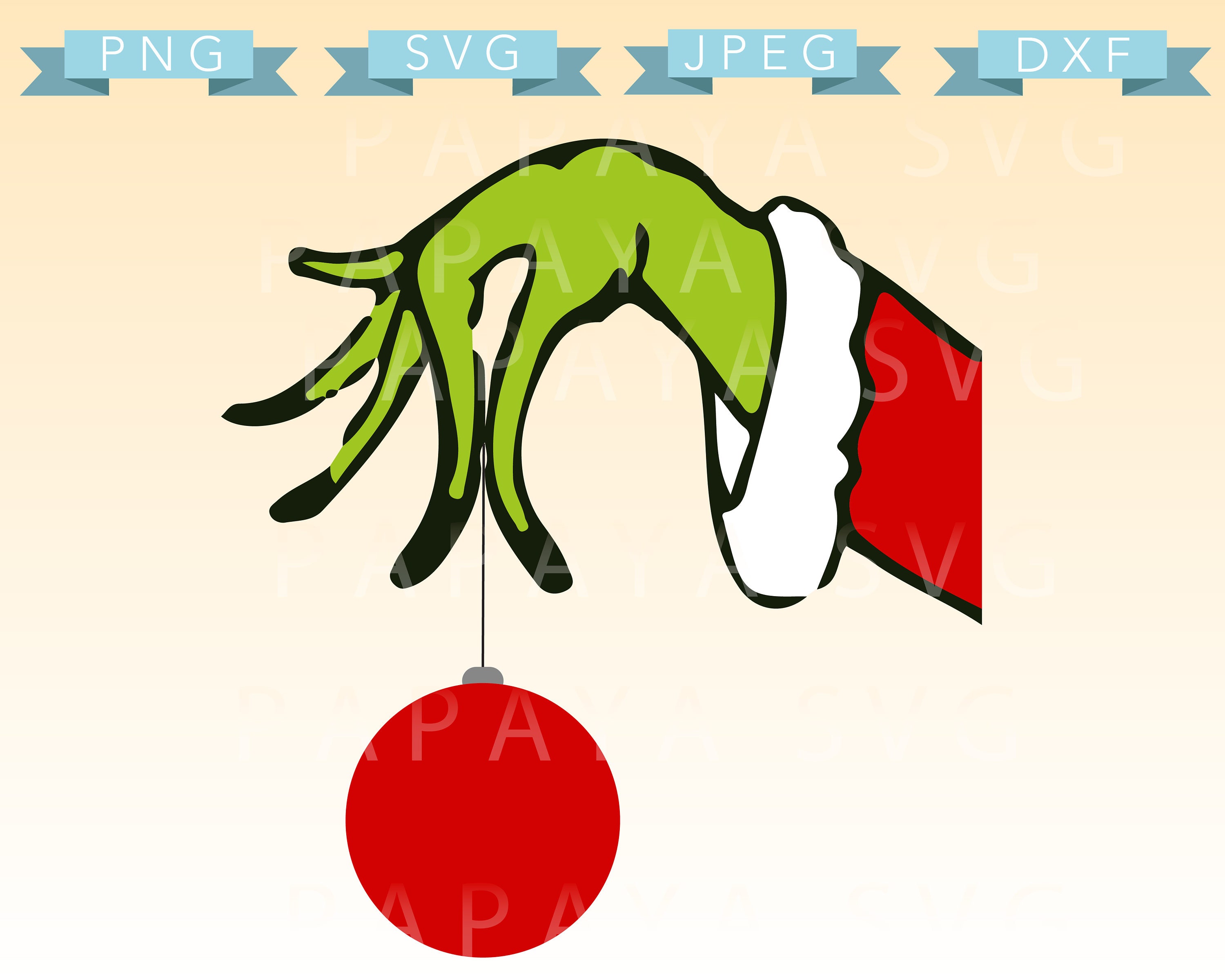 Grinch Hand Cut File SVG PNG JPEG dxf Cricut Sihouette