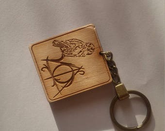 Key chain Engraved Key chain Personalized Keychain Wood Keyring Key Ring Gift For Friends Gift For Sweetheart Harry Potter Keychain