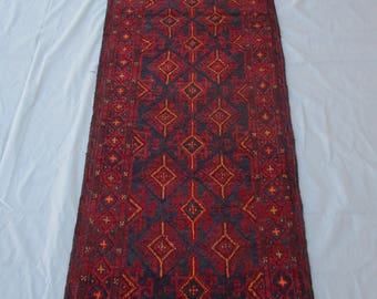 Size: 2'4 x 9 feet/ Handmade vintage afghan tribal nomadic mushwani runner rug/ High quality/ Wholesale price/ 100% Wool/ Runner rug