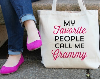 My Favorite People call me Grammy Canvas Tote Bag