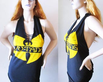 Wu Tang Clan Deep V Halter Neck Tank Top XS-XL