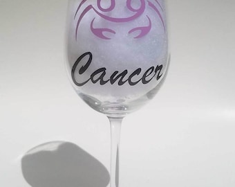 Zodiac Wine Glasses w/Glitter Bottom/Tumbler/Fruit Infuser