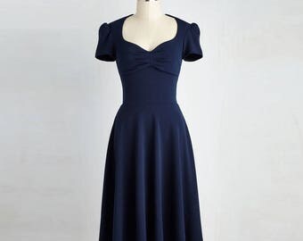 Navy Blue Vintage Dress Size Small