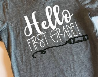 Hello First Grade SVG, PDF, PNG, Dxf Design