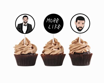 Drake Cupcake Toppers, Instant Download Drake Toppers, Drake Party Decorations, Drake Birthday Party, Drake Printable