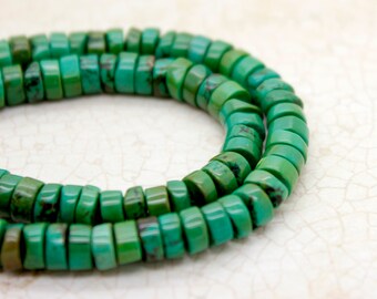 Tibet Turquoise Heishi Gemstone Beads (4mm x 6mm, 5mm x 8mm)