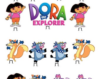 15 x Dora The Explorer edible rice fairy paper cupcake cake toppers edible decoration Stand up Dora The Explorer Birthday Party