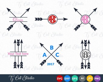 Tribal Arrow Svg, Arrows Svg, Arrow Monogram Svg, Circle Arrow Svg, Svg Files for Silhouette Cameo or Cricut Commercial & Personal Use.