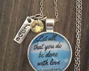 Do all things with with Love pendant necklace