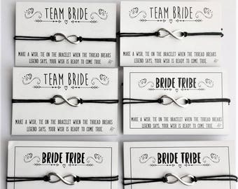 Classy Hen Party Favours - Bride Tribe - Team Bride - Wish Bracelet (x1, x10, x20)