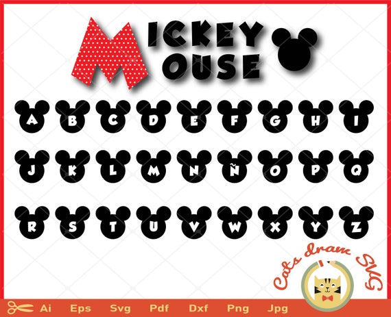 font mickey mouse svg alphabet mickey mouse abecedario