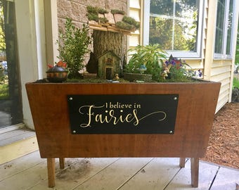 Fairies sign, I Believe in Fairies, Wood Sign, Fairy Garden, Fairy Garden Sign