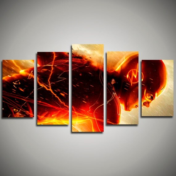 The Flash dc comics Painting Canvas Barry Allen Print Room