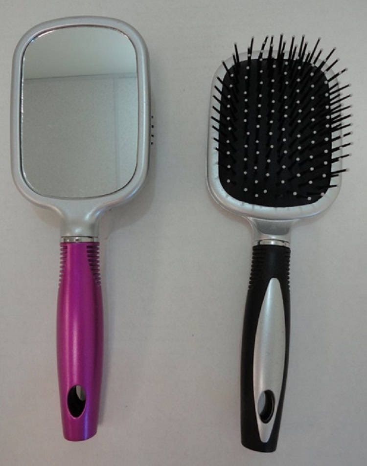 Hair Brush With Mirror On Back Paddle Type Hair Brush