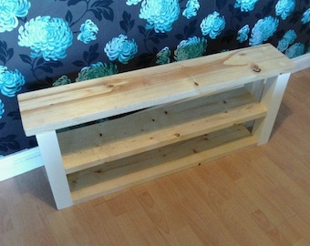 Farm House Style 2 Shelf Bench