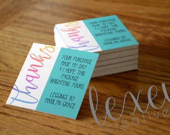 Small Business Marketing Material | Rainbow Thank You For Your Order Cards | Leggings Cards | Thank You Cards | Small Business Thank You