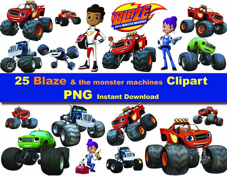 25X Blaze and the monster machines clipart png printable