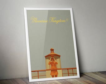 Moonrise Kingdom Minimalist Print - Moonrise Kingdom Poster Print, Moonrise Kingdom Wall Art, Wes Anderson Minimalist Art Print.