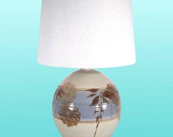 Vintage California Pottery Lamps with Linen Shade