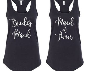 Bridal Party Tank Tops, Bride Tank Top, Bridesmaid Tank Top, Maid of Honor Tank Top, Bachelorette Party, BF