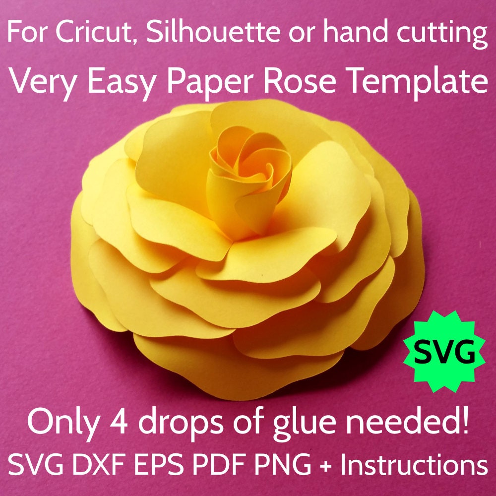 Easy Paper Rose Template SVG Emily Cricut