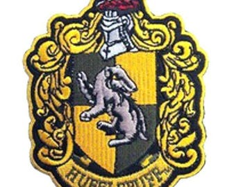 FREE SHIPPING-Domestic-InspireMeByAudrey Harry Potter Hufflepuff House Crest Embroidered Sew/Iron-on Patch/Applique 4.5"x3.5"