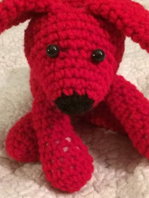 Crocheted Clifford The Big Red Dog Stuffed Animal