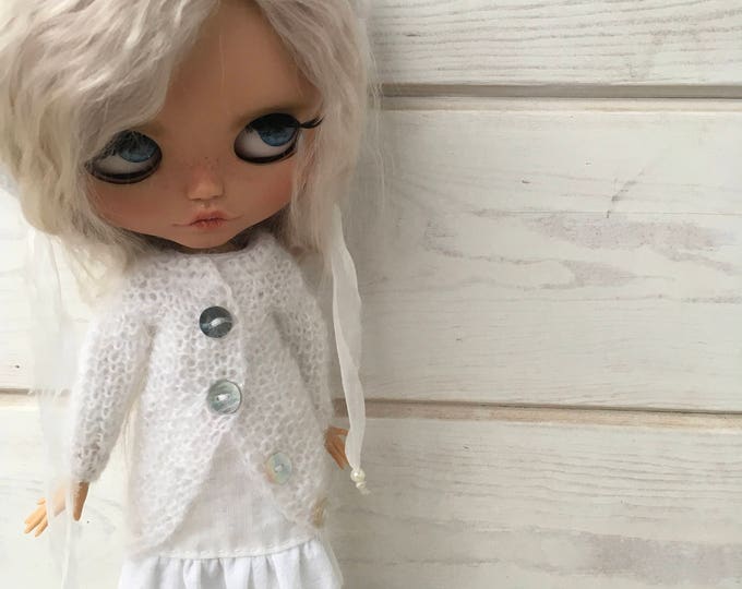 Sale! Set for ooak custom doll. Blythe collection doll. Clothes for Blythe. Jacket for blythedoll. Sweater for Blythe. Outfit Blythe