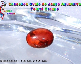 1 cabochon oval Jasper Aquaterra tinted Orange 1.5 cm x 1.1 cm