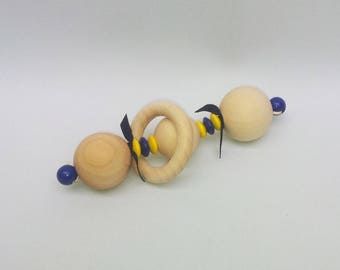 Montessori inspired wooden rattle.