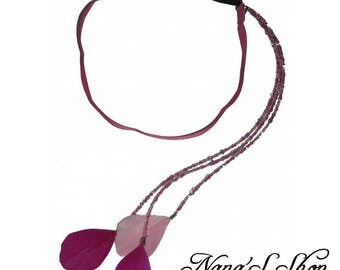 Pink headband, feathers