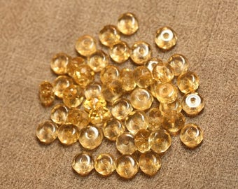 5pc - stone beads - Citrine faceted Rondelle 4558550027511 7x4mm