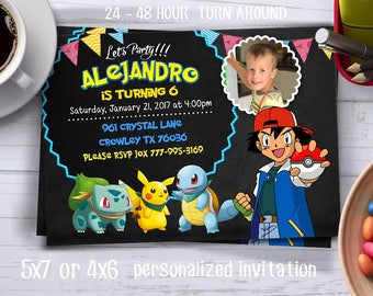 Pokemon Invitation. Pokemon GO Invitation, Pokemon Birthday Invitation, Pokemon Invite. Digital File. Pokemon Birthday Card. Pokemon Party