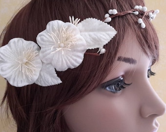 Headband flowers you ivory