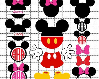 Mickey Svg Minnie Ears Monogram Frame, Svg Dxf Png files, Mickey Svg,Mickey Mouse Svg,Mickey Monogram,Minnie Svg, Mickey Silhouette