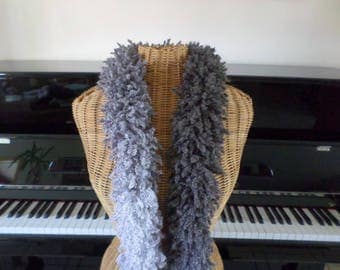 scarf made with original wool in shades of grey