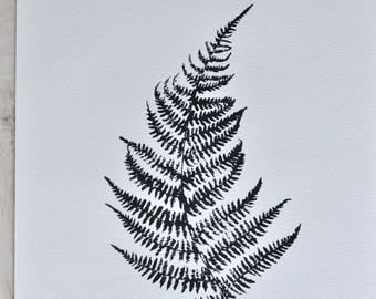 fern print - ink on watercolour paper